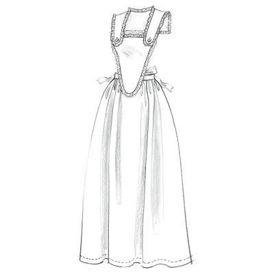 Střih Butterick 5509 historické zástěry (5 variant)