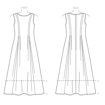 Střih Vogue 9236 áčkové šaty bez rukávů