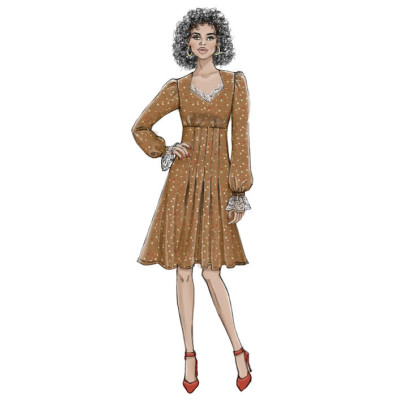 Střih Butterick 6586 empírové šaty