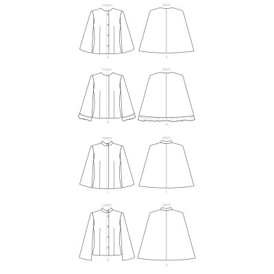 Střih Butterick 6603 plášť (4 varianty)