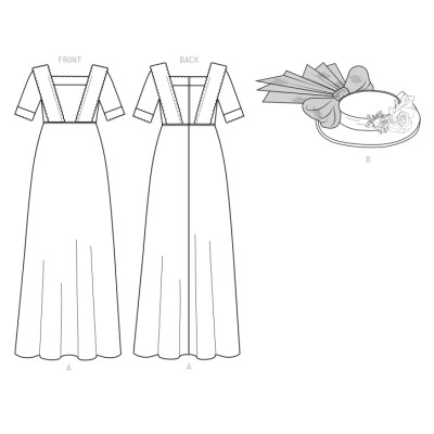 Střih Butterick 6610 šaty, klobouk, Edwardian Era