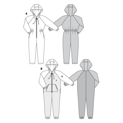 Střih Burda číslo 6397 dámský a pánský domácí overal, kombinéza