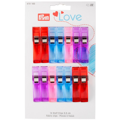 Klipy na látky (14 ks) délka 5,5 cm PRYM Love