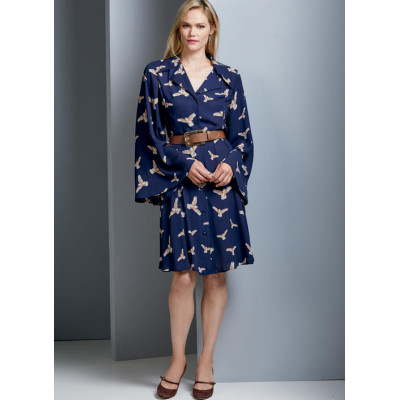 Střih Vogue 9345 košilové šaty (6 variant)