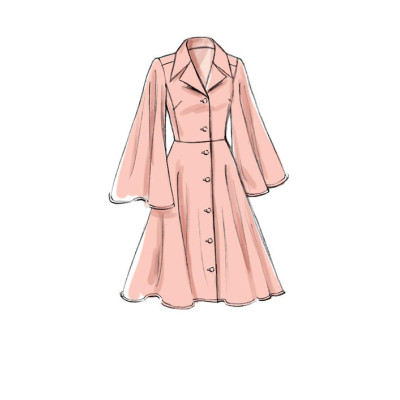 Střih Vogue 9345 košilové šaty (6 variant)