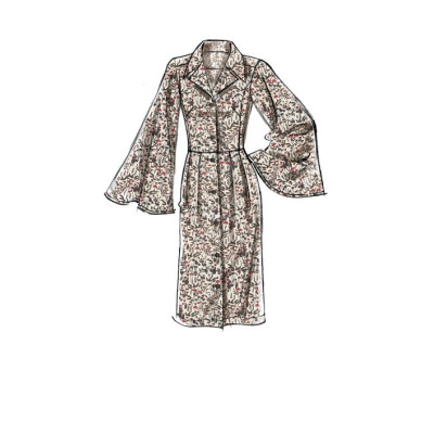 Střih Vogue 9345 košilové šaty (6 variant)