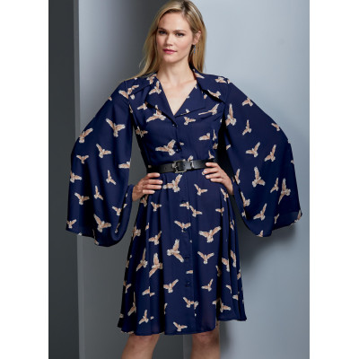 Střih Vogue 9345 košilové šaty (6 variant)