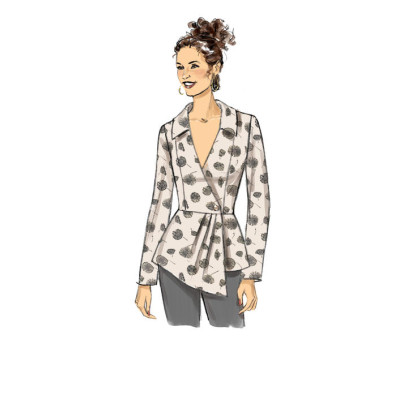 Střih Butterick 6629 zavinovací košile, halenka peplum