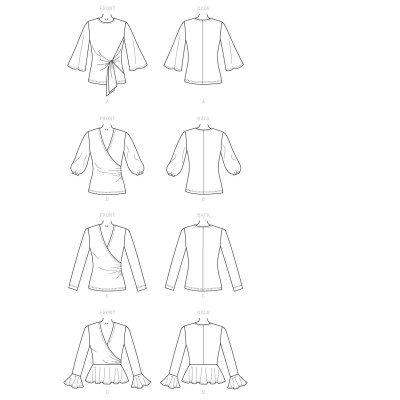 Střih Butterick 6628 zavinovací tričko