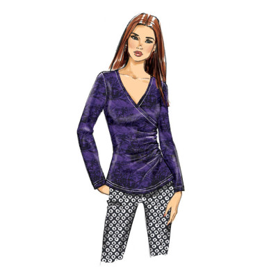 Střih Butterick 6628 zavinovací tričko