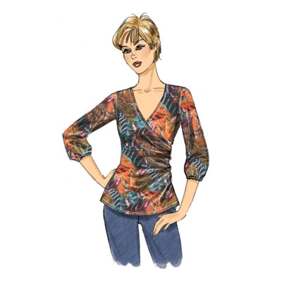 Střih Butterick 6628 zavinovací tričko