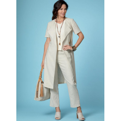 Střih Butterick 6670 košilové šaty, kabátek, top, kalhoty, sukně