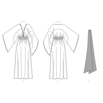 Střih Vogue 1627 maxi šaty, Zandra Rhodes