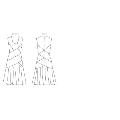 Střih Vogue 9369 šaty bez rukávů, Claire Shaeffer´s