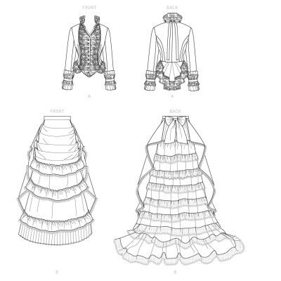 Střih Butterick 6692 historické šaty