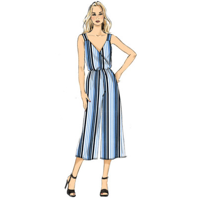 Střih Butterick 6691 overal, kalhotové šaty, kardigan