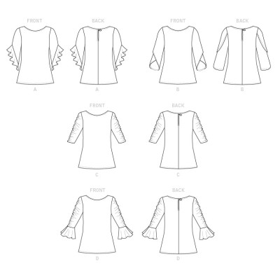 Střih Butterick 6687 halenka (4 varianty)