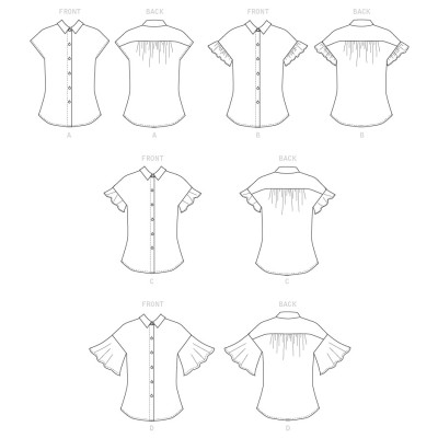 Střih Butterick 6686 propínací halenka, košile