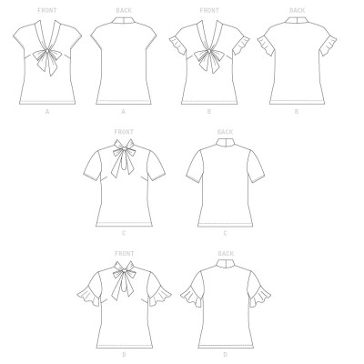 Střih Butterick 6684 halenka s vázačkou