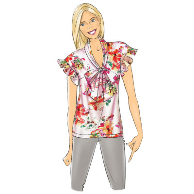 Střih Butterick 6684 halenka s vázačkou