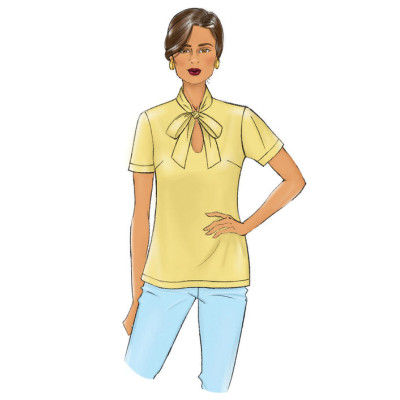 Střih Butterick 6684 halenka s vázačkou