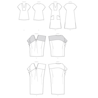 Střih Butterick 6683 tunikové šaty, tunika, kaftan