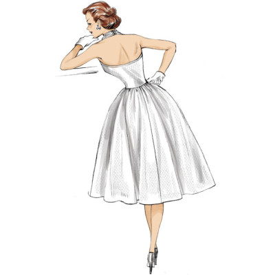 Střih Butterick 6682 Retro šaty za krk, bolerko