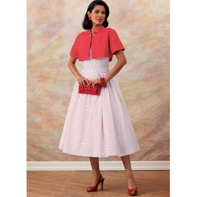 Střih Butterick 6682 Retro šaty za krk, bolerko