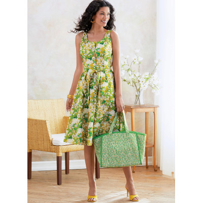 Střih Butterick 6674 propínací šaty, taška