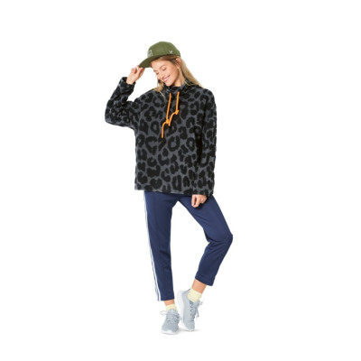 Střih Burda číslo 6253 volná mikina s kapucí, mikina s vysokým límcem