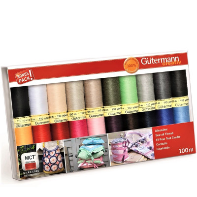 Gütermann Sada nití 20 špulek základní barvy