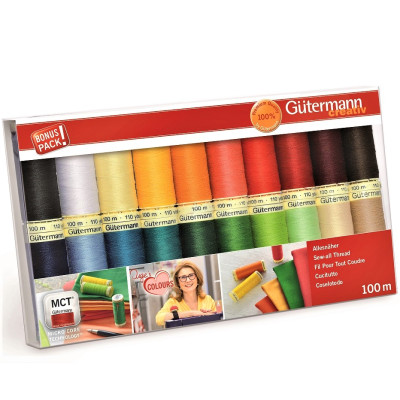 Gütermann Sada nití 20 špulek základní barvy