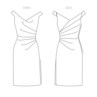 Střih Vogue 1655 šaty s výstřihem voda, Bellville Sassoon