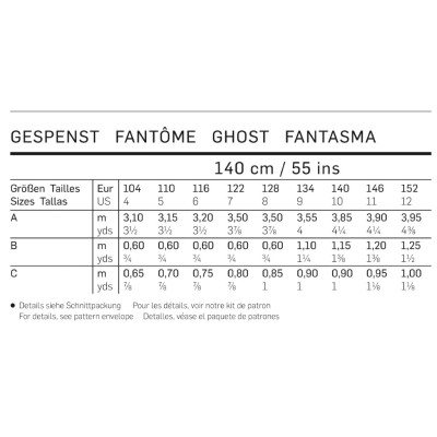 Střih Burda číslo 2370 duch, strašidlo