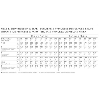 Střih Burda číslo 2371 čarodějnice, ledová královna, víla