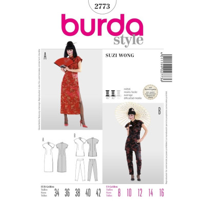 Střih Burda číslo 2773 Asiatka, Suzi Wong, kimono