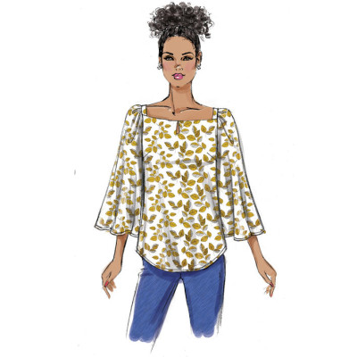 Střih Butterick 6711 halenka s hranatým výstřihem