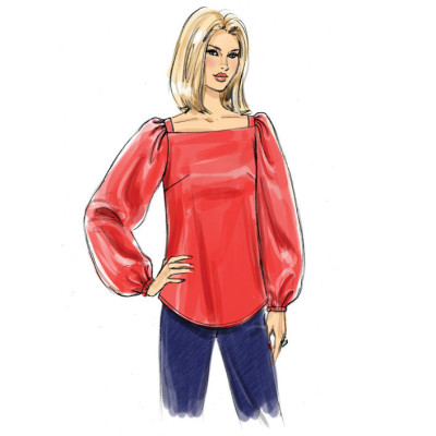 Střih Butterick 6711 halenka s hranatým výstřihem