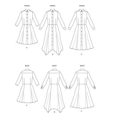 Střih Butterick 6702 košilové šaty