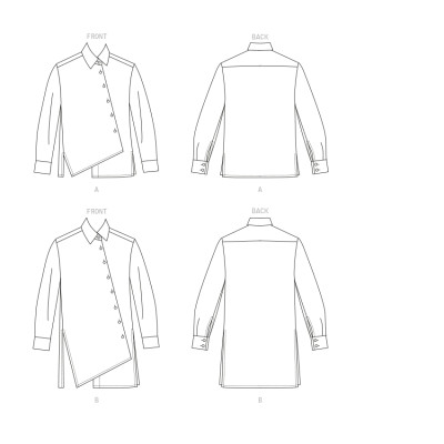 Střih Vogue 1678 košilová tunika, košile