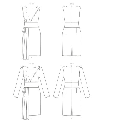 Střih Vogue 1675 šaty s lodičkovým výstřihem, šaty s drapé, Tom and Linda Platt