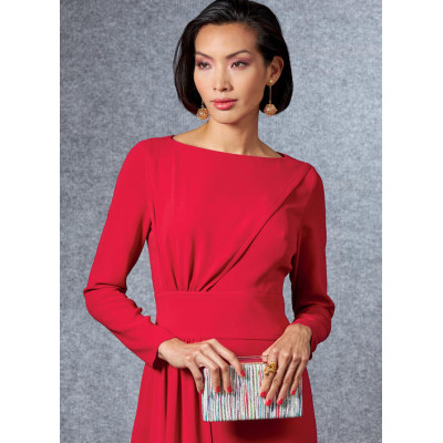 Střih Vogue 1675 šaty s lodičkovým výstřihem, šaty s drapé, Tom and Linda Platt