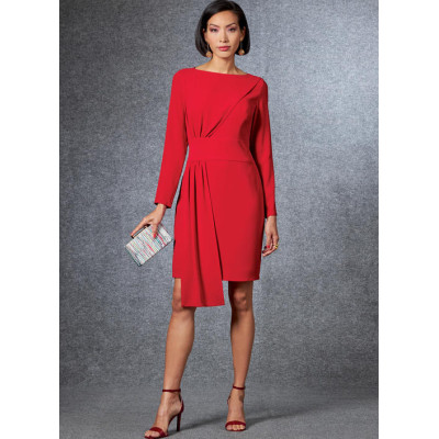 Střih Vogue 1675 šaty s lodičkovým výstřihem, šaty s drapé, Tom and Linda Platt