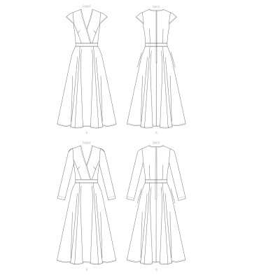 Střih Vogue 1672 midi šaty