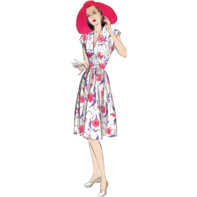 Střih Butterick 5209 Retro šaty za krk