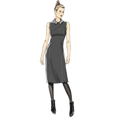 Střih Butterick 6410 pouzdrové šaty s límečkem