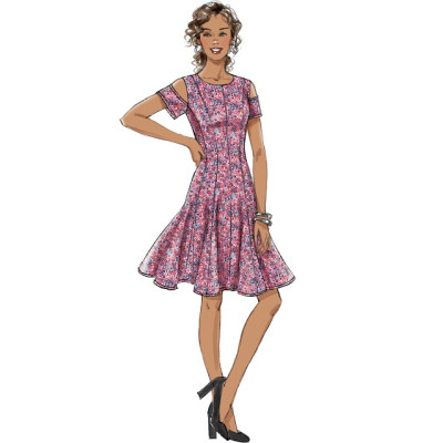 Střih Butterick 6514 šaty se širokou sukní