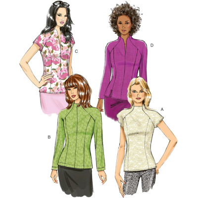 Střih Butterick 6134 halenka se stojáčkem (4 varianty)