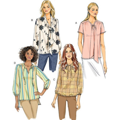 Střih Butterick 6378 halenka s vázačkou