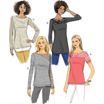 Střih Butterick 6418 tričko (4 varianty)